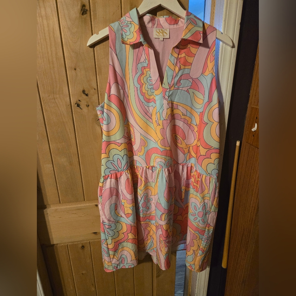 SSYS The Kendall sleevless collared dress in groovy floral - Picture 2 of 5